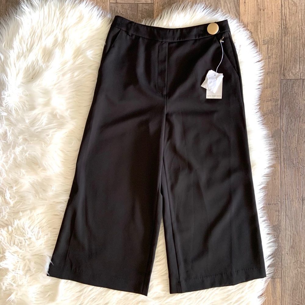 LENA GABRIELLE High Rise Wide Leg Black Pa…